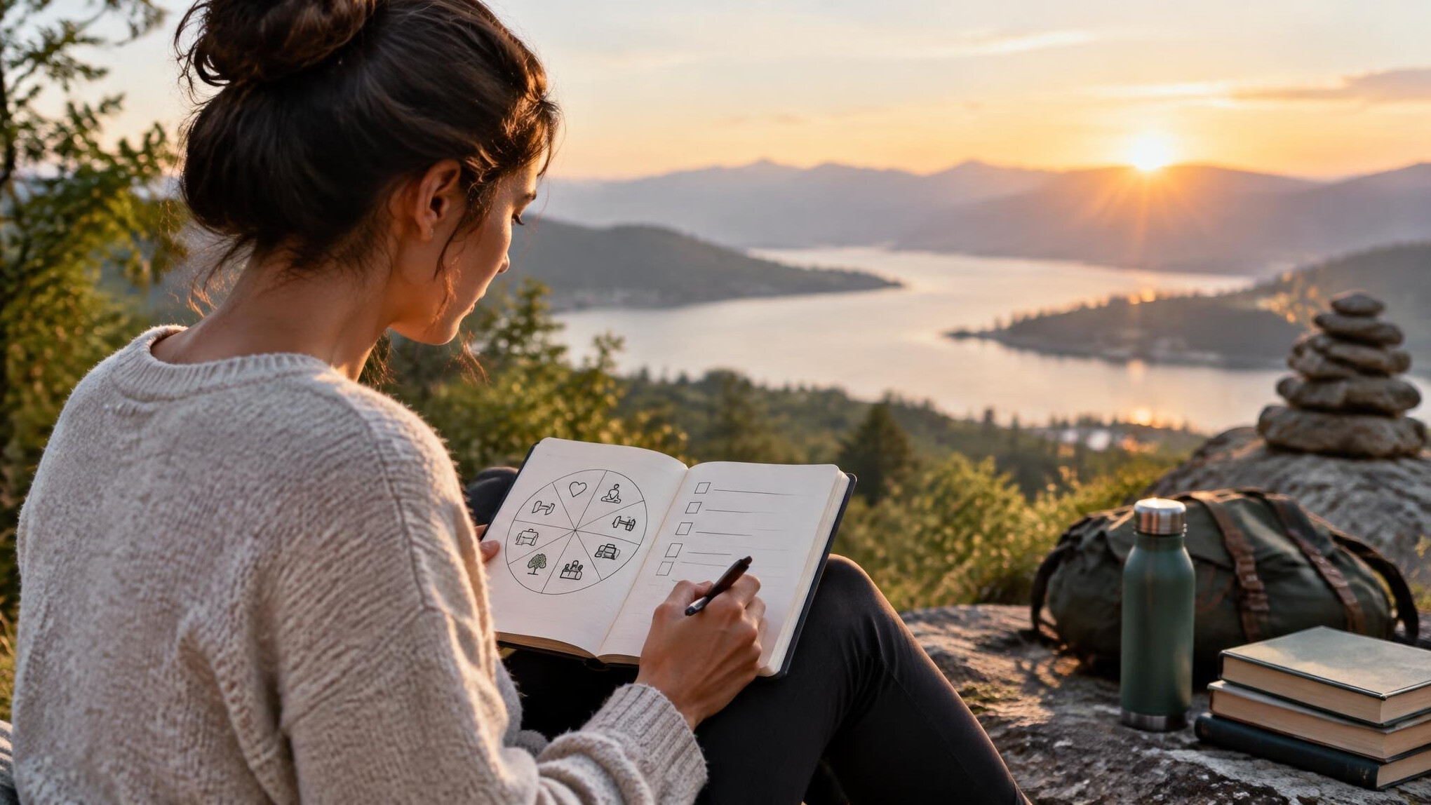 person journaling outdoors