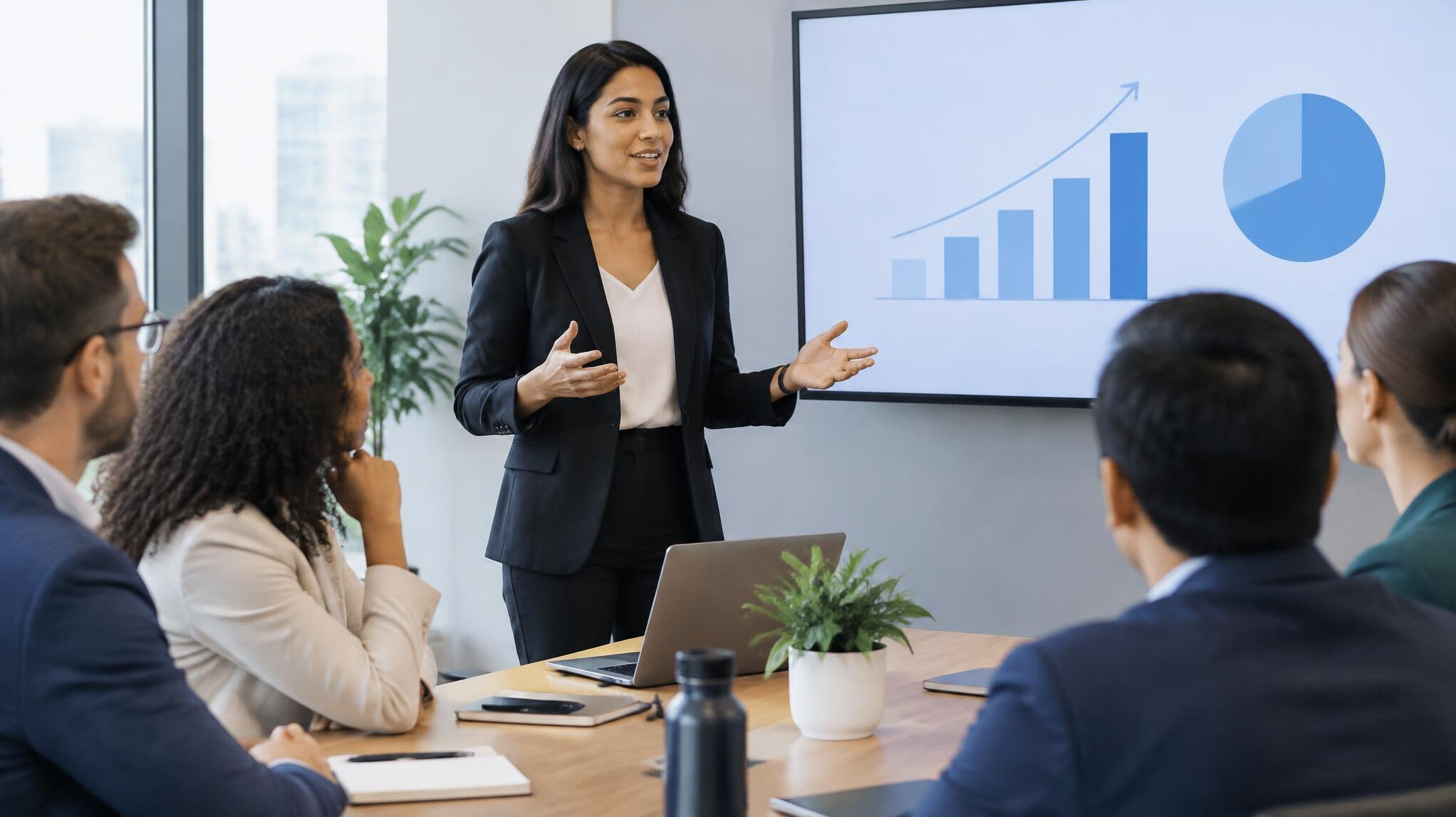 woman presenting to group